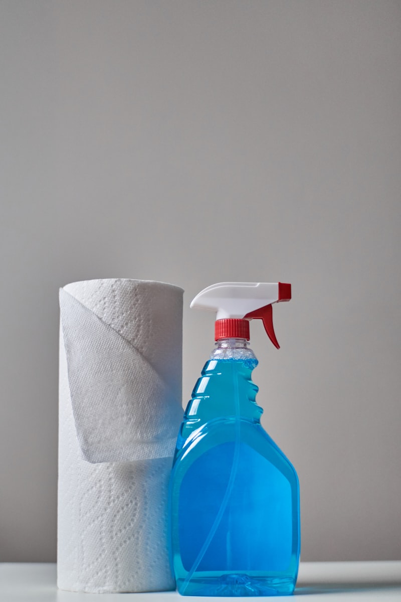 Cleaning supplies and paper towels